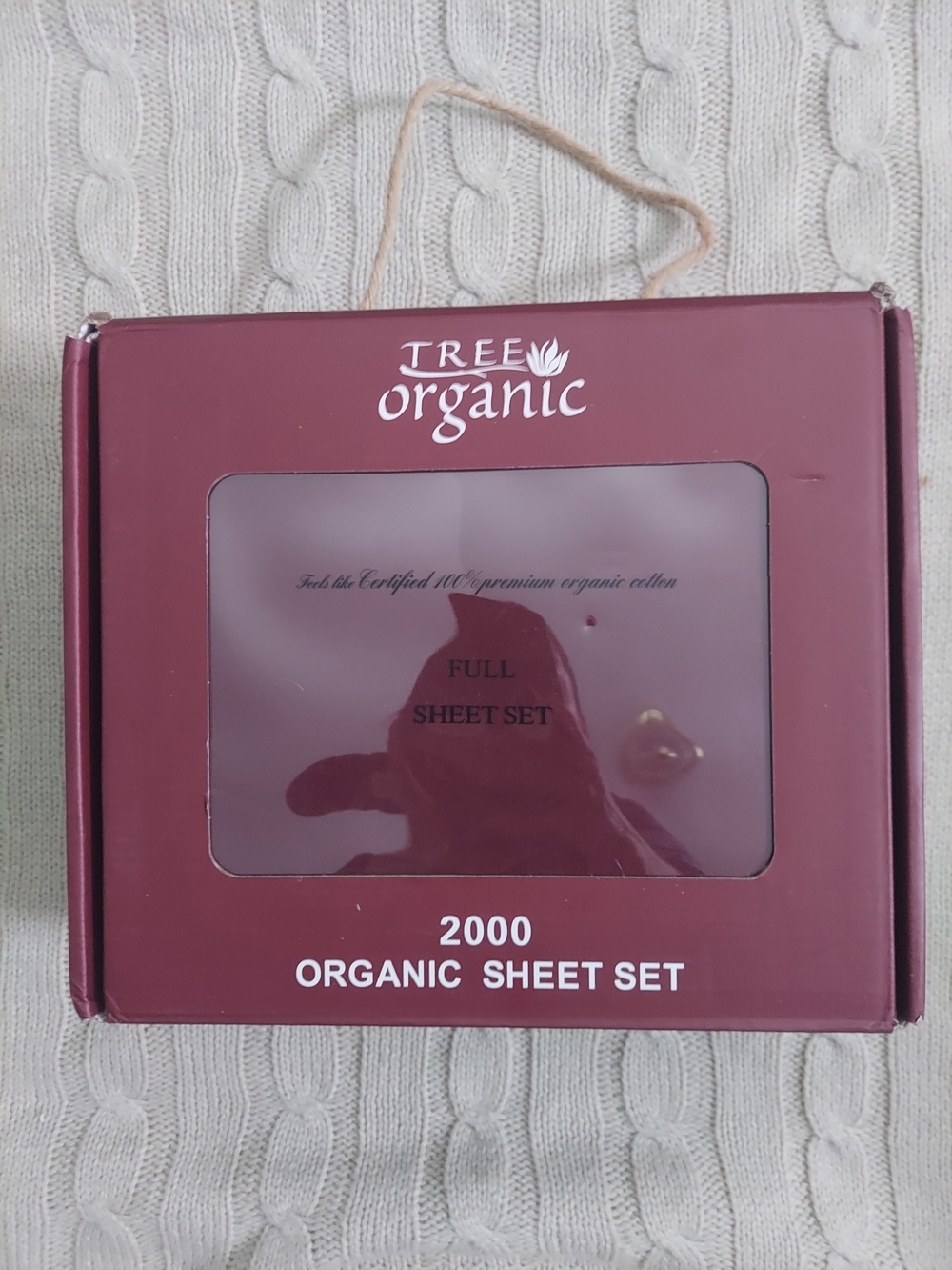Tree Organic 2000 Organic Maroon Sheets Full Set NWT Preppy Cottagecore Cozy